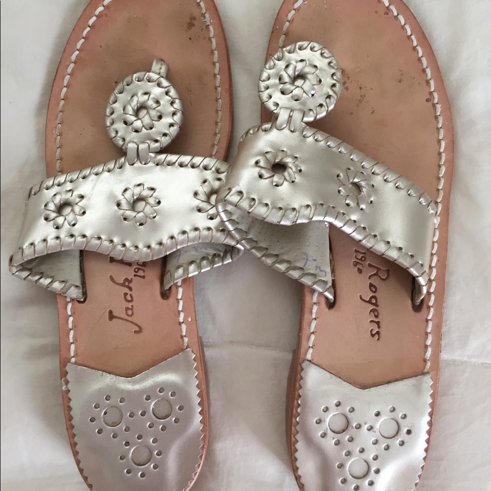 Gently worn gold Jack Rogers sandals